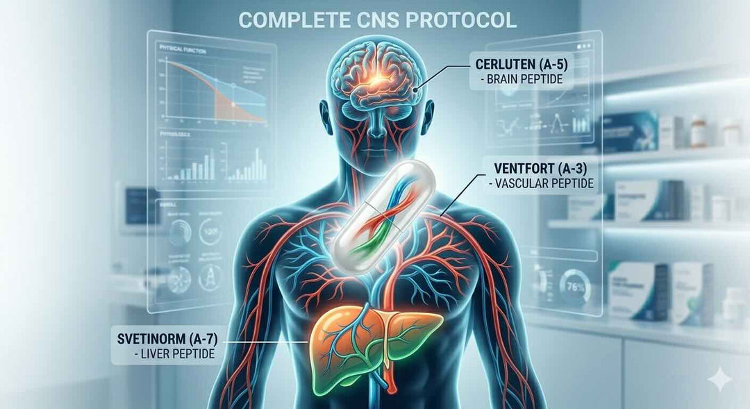 Cerluten, Ventfort, and Svetinorm: Khavinson's Complete Nervous System Peptide Protocol