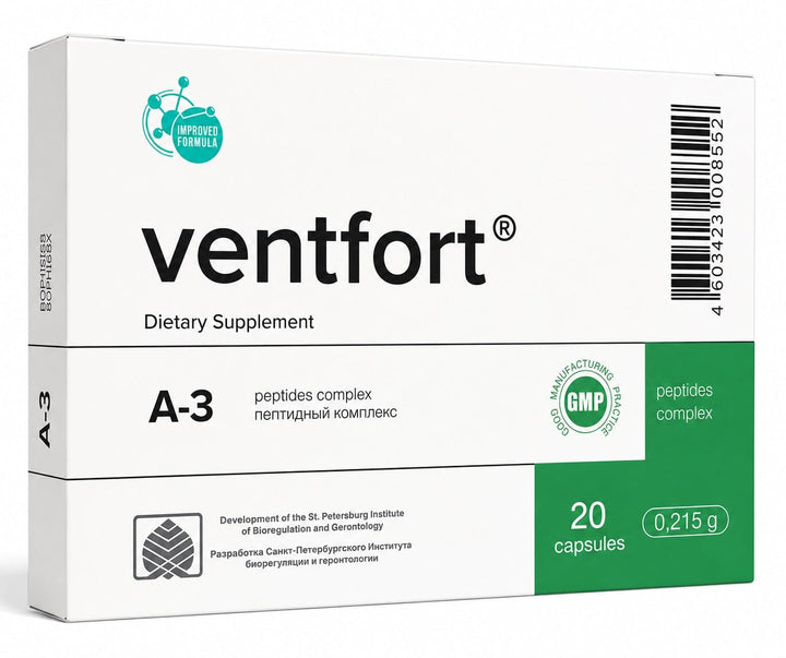Ventfort® A-3 Blood Vessel Peptide Bioregulator - 20 Capsules