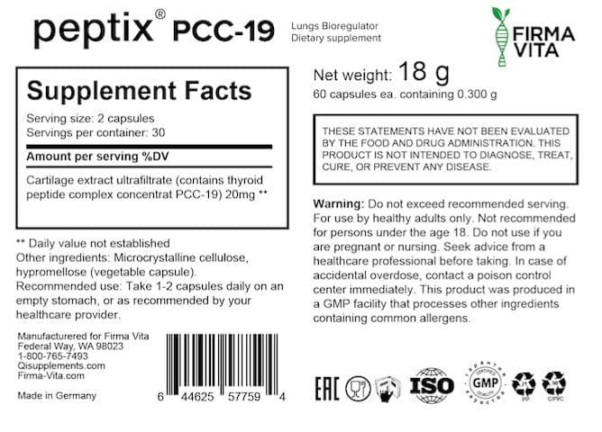Peptix A-19 Lung Peptide Bioregulator with Taxorest