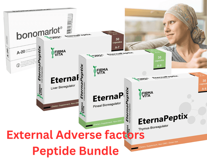 External Adverse factors Peptide Bundle- A-6 Vladonix A-7 Svetinorm A-8 Endoluten A-20 Bonomarlot