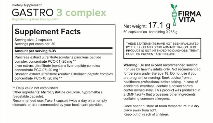 Gastro 3 Plus - Digestive System Peptide Complex