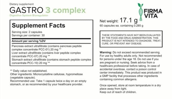 Gastro 3 Plus - Digestive System Peptide Complex