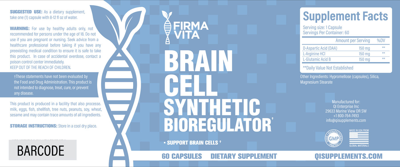 Firma Vita Brain Cell Synthetic Bioregulator - 60 Capsules with Pinealon