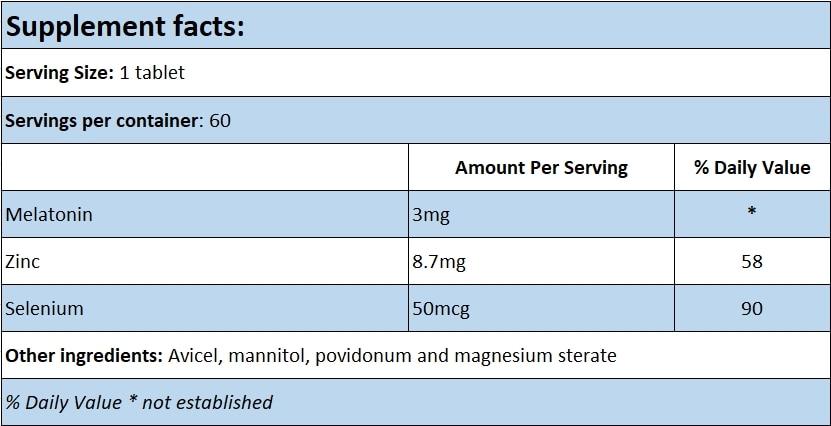 Melatonin MZS - 60 Tablets