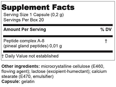 Endoluten® A-8 Pineal Peptide Bioregulator - 20 Capsules