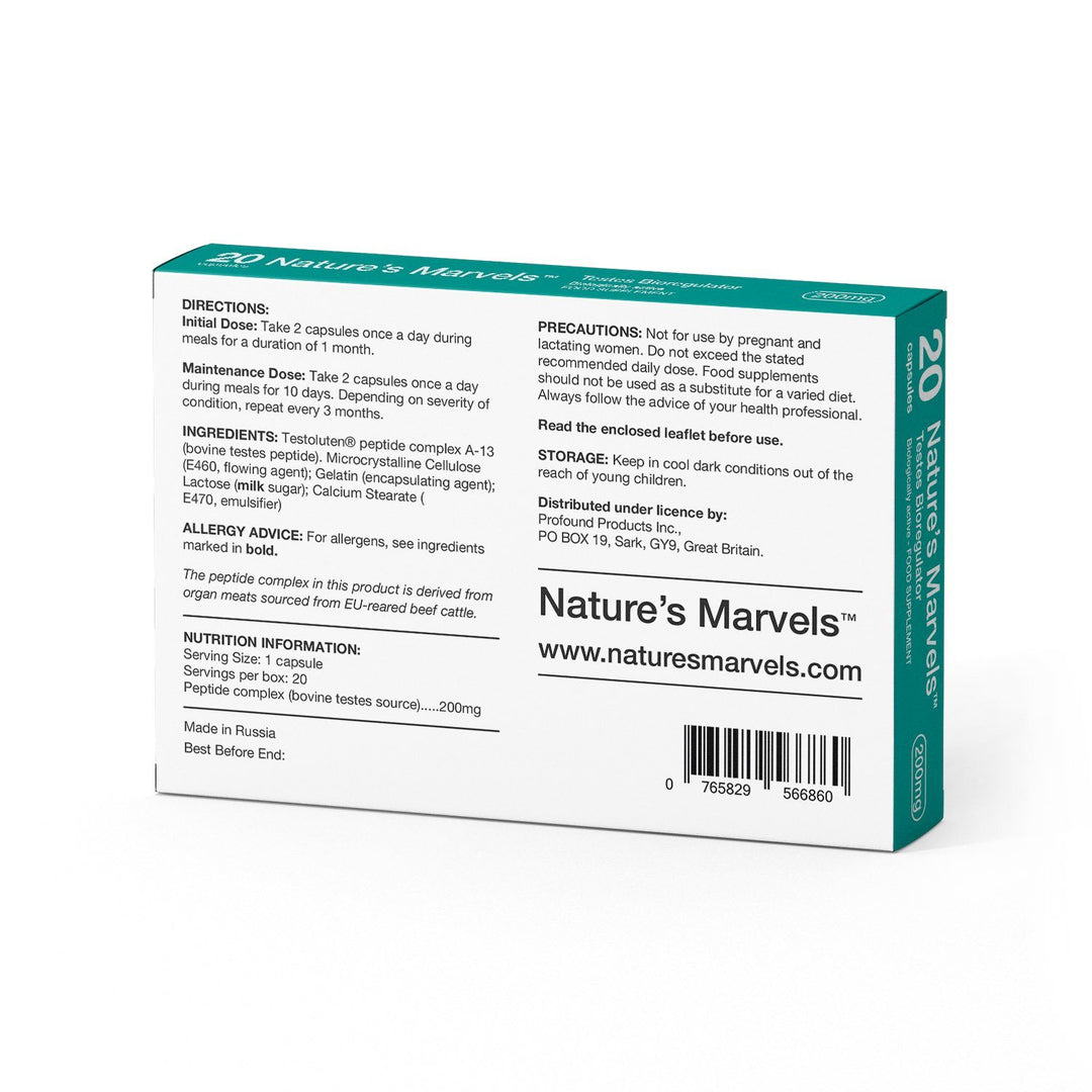 Nature’s Marvels – Testes Bioregulator with Testoluten 20 Caps