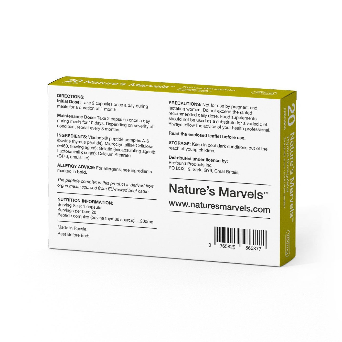 Nature’s Marvels – Thymus Bioregulator with Vladonix 20 Caps