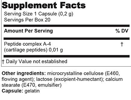 Sigumir® - A-4 Cartilage Peptide Bioregulator - 20 Capsules