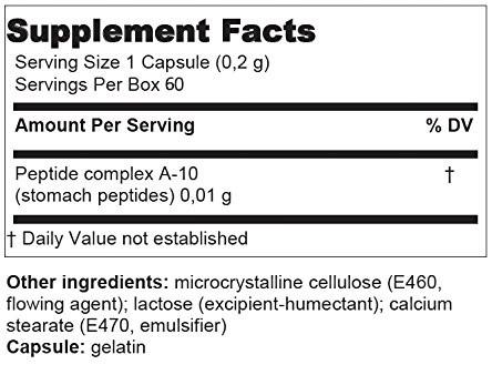 Stamakort - Stomach Peptide Bioregulator (A-10) 60 Capsules