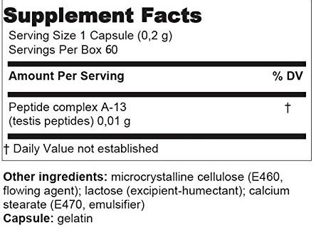 Testoluten A-13 Testes Peptide Bioregulator - 60 Capsules