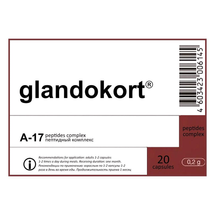 Glandokort - A-17 Adrenal Peptide Bioregulator - 20 Capsules